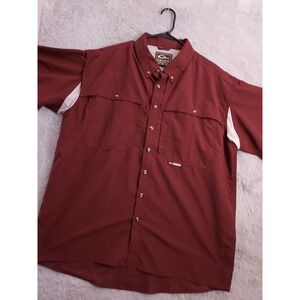 Drake Shirt Mens Extra Large Wingshooter Vented Waterfowl Hunting Maroon Red XL